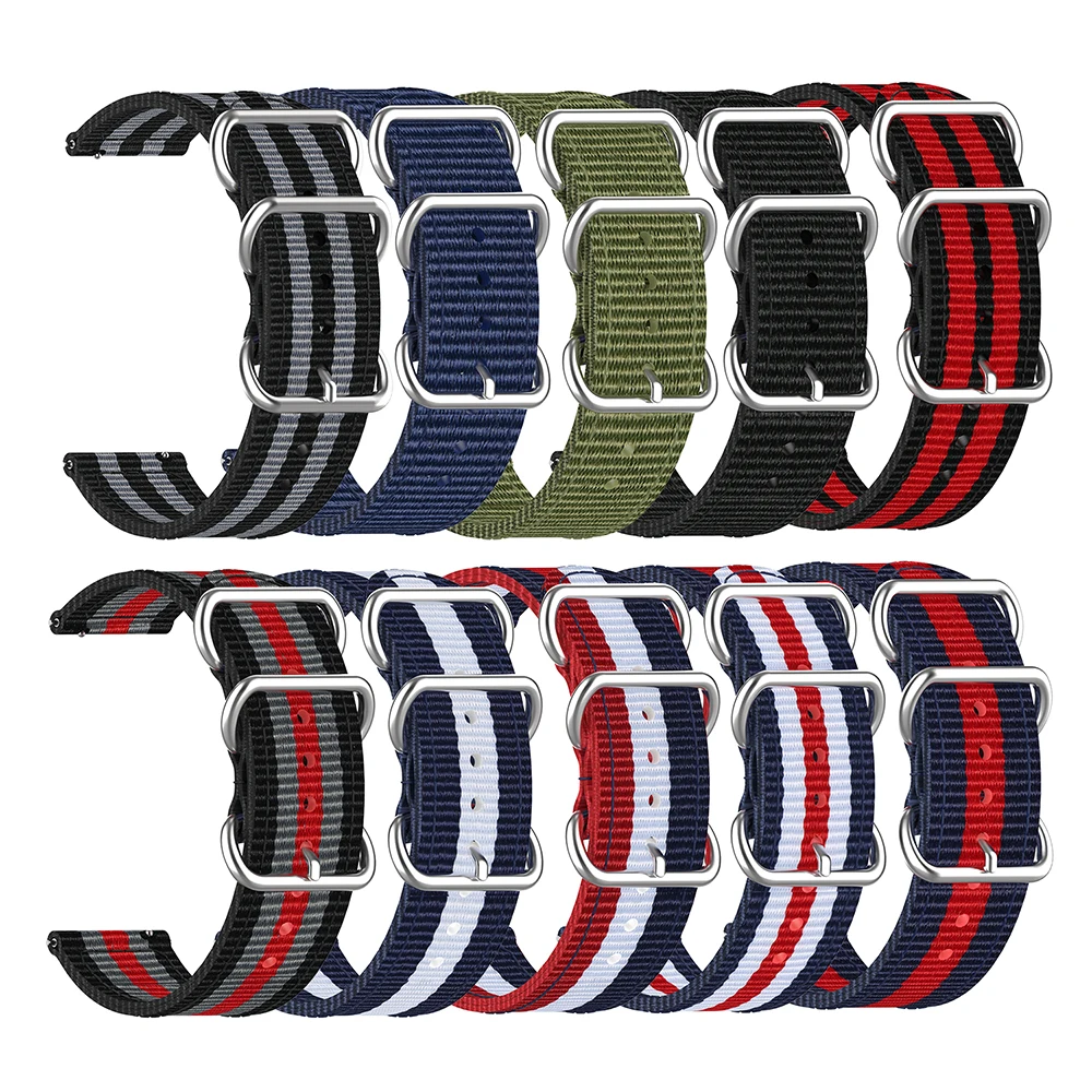 

18mm 20mm 22mm watch strap For Samsung Galaxy watch 46mm 42mm Active2 Active1 Gear S3 frontier Sports nylon nato band Watchband