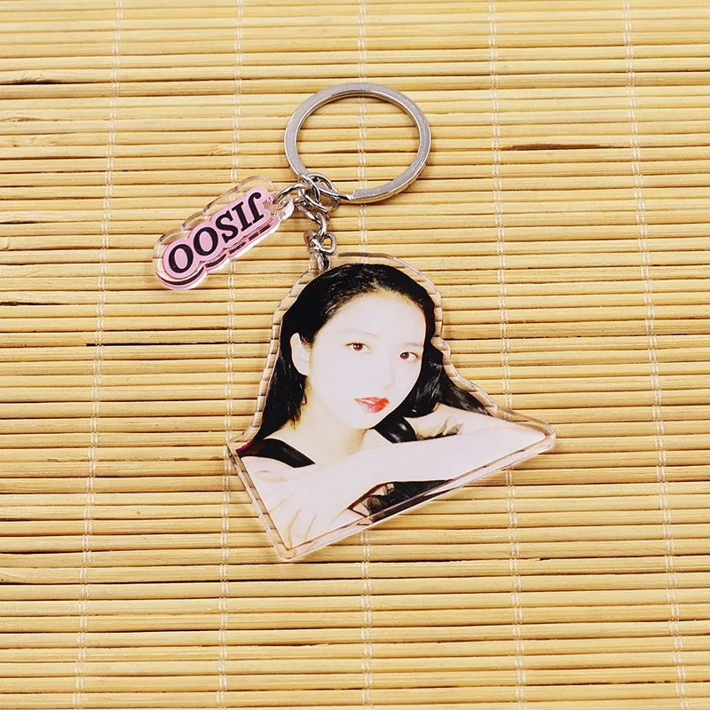 Фото KPOP Idols JISOO акриловые брелки высокого качества INS стиль двухсторонняя печать брелоки рюкзак подвески украшения фанаты подарки №2