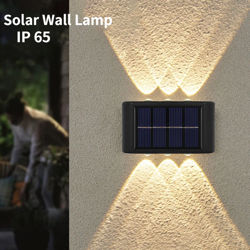 

2/4/6/8 LED Smart Solar Light Outdoor Waterproof Solar Wall Lamp for Garden Street Landscape Balcony Decor yard Lights Warm 1PC