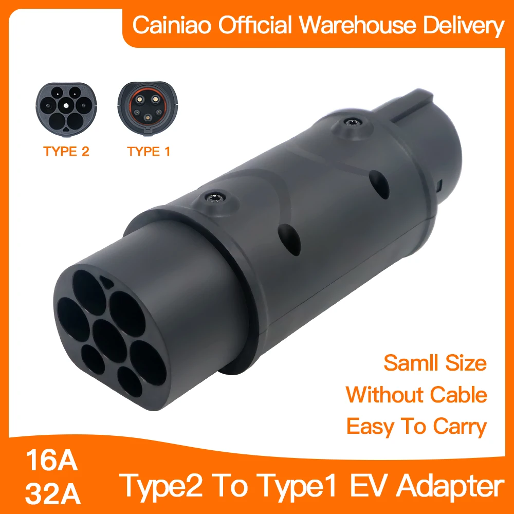 EVSE Adaptor 16A 32A Electric Vehicle Car EV Charger Connector IEC 62196-2 Socket Type 2 To Type 1 EV Adapter Socket