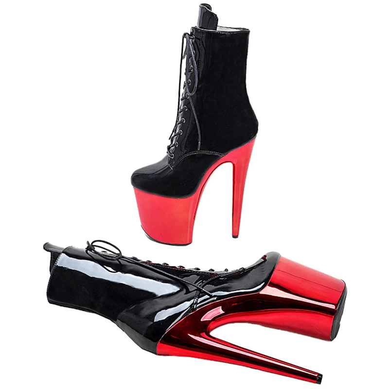 Leecabe RED platform with Black patent upper 20CM Pole Dance shoes