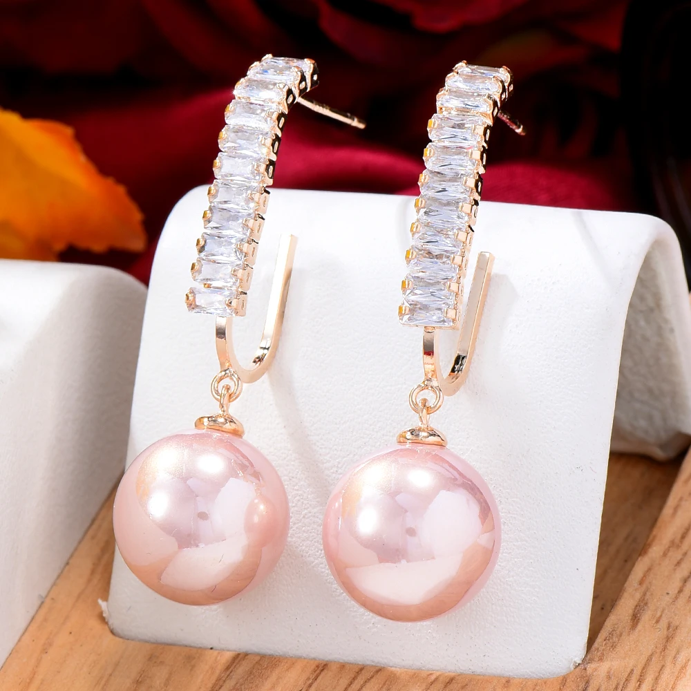 

GODKI New Office Lady Pearl Daily Earrings For Women Wedding Zircon Waterdrop Dubai Bridal Earrings Costume Jewelry Summer Party