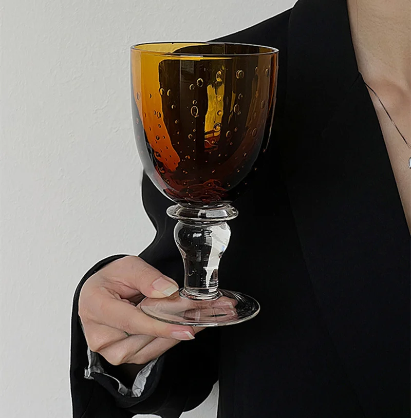 Винтажная прозрачная стеклянная чашка для красного вина коктейля виски 350 мл
