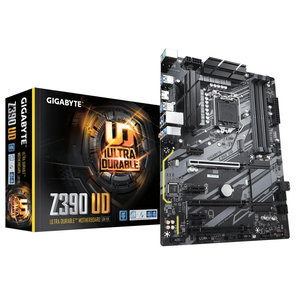 Новая Материнская плата Gigabyte GA Z390 UD LGA 1151 Z390 десктопная материнская плата M.2 nvme PCI-E X16 с коробкой