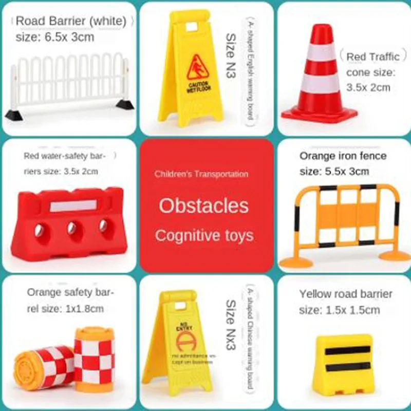 

62Pcs Car Accessories Road Sign Traffic Model Creative Toy Diy City Parking Script Educational Toys For Kids Game Gift 2023
