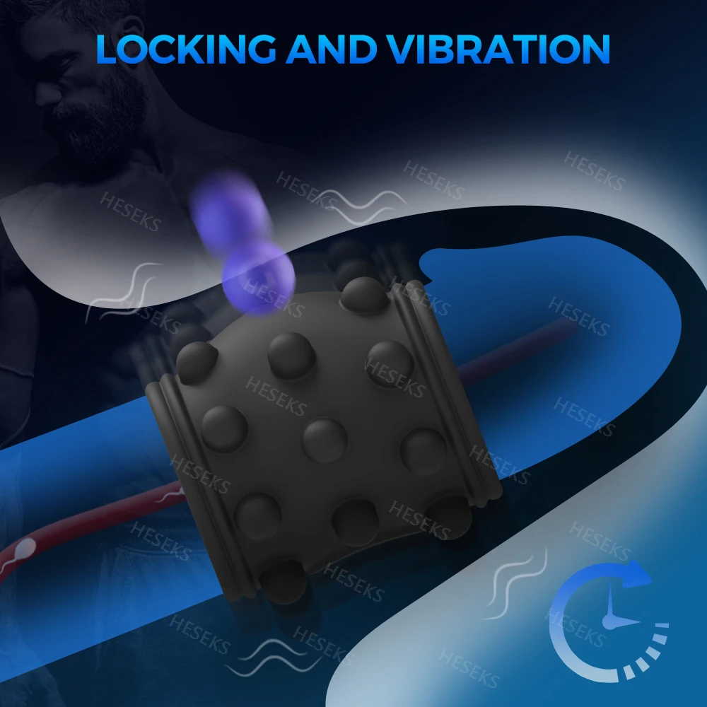 HESEKS Мужской вибрирующий удлинитель рукава для пениса Кольцо члена Вибратор