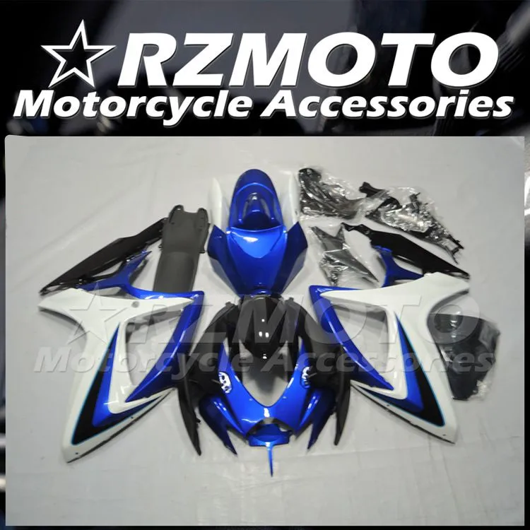 

4 подарка, новый комплект обтекателей из АБС-пластика для Suzuki GSX-R 600 750 K6 2006 06 07, комплект обтекателей белого и синего цвета