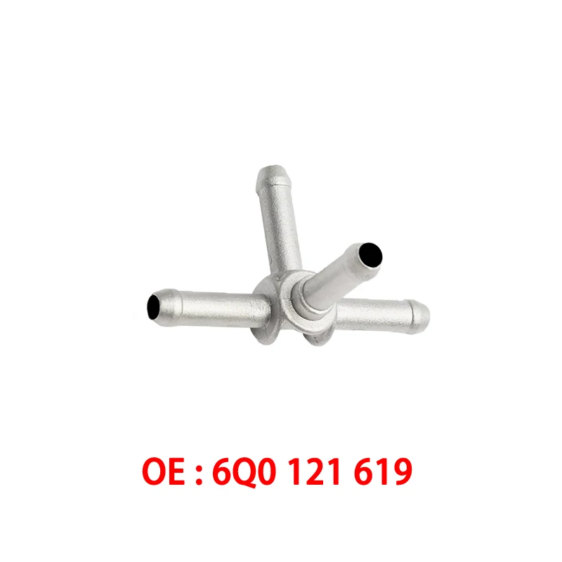 Алюминиевый фланец шланга охлаждающей жидкости Т-образной формы, четырехсторонний, 6Q 0121619   Для Audi A3 VW Golf Jetta Caddy Touran Seat Skoda Octavia 6Q0 121 619