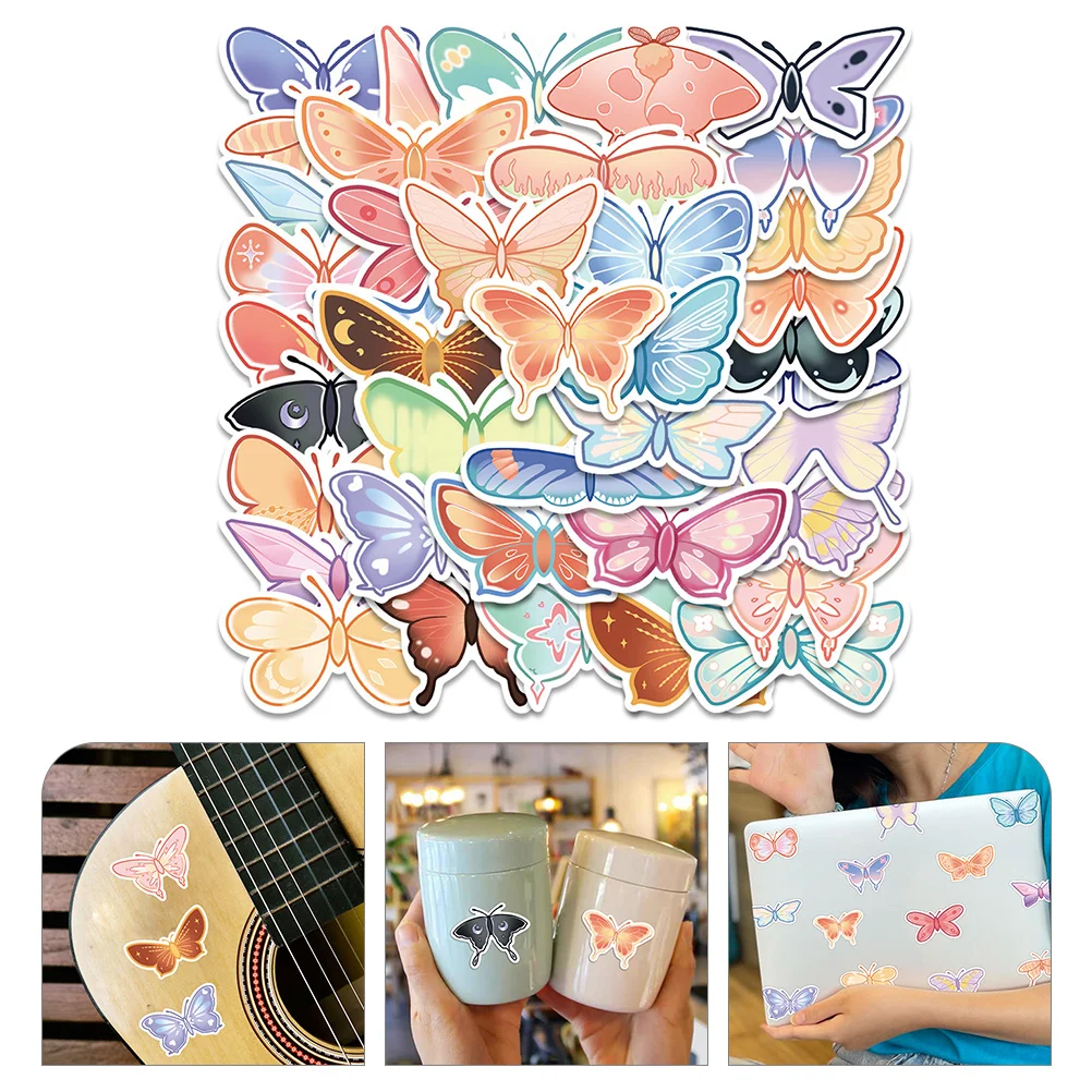 

80 Pcs Butterfly Stickers Computer Decals Suitcase Water Bottle Adults Luggage Toddler