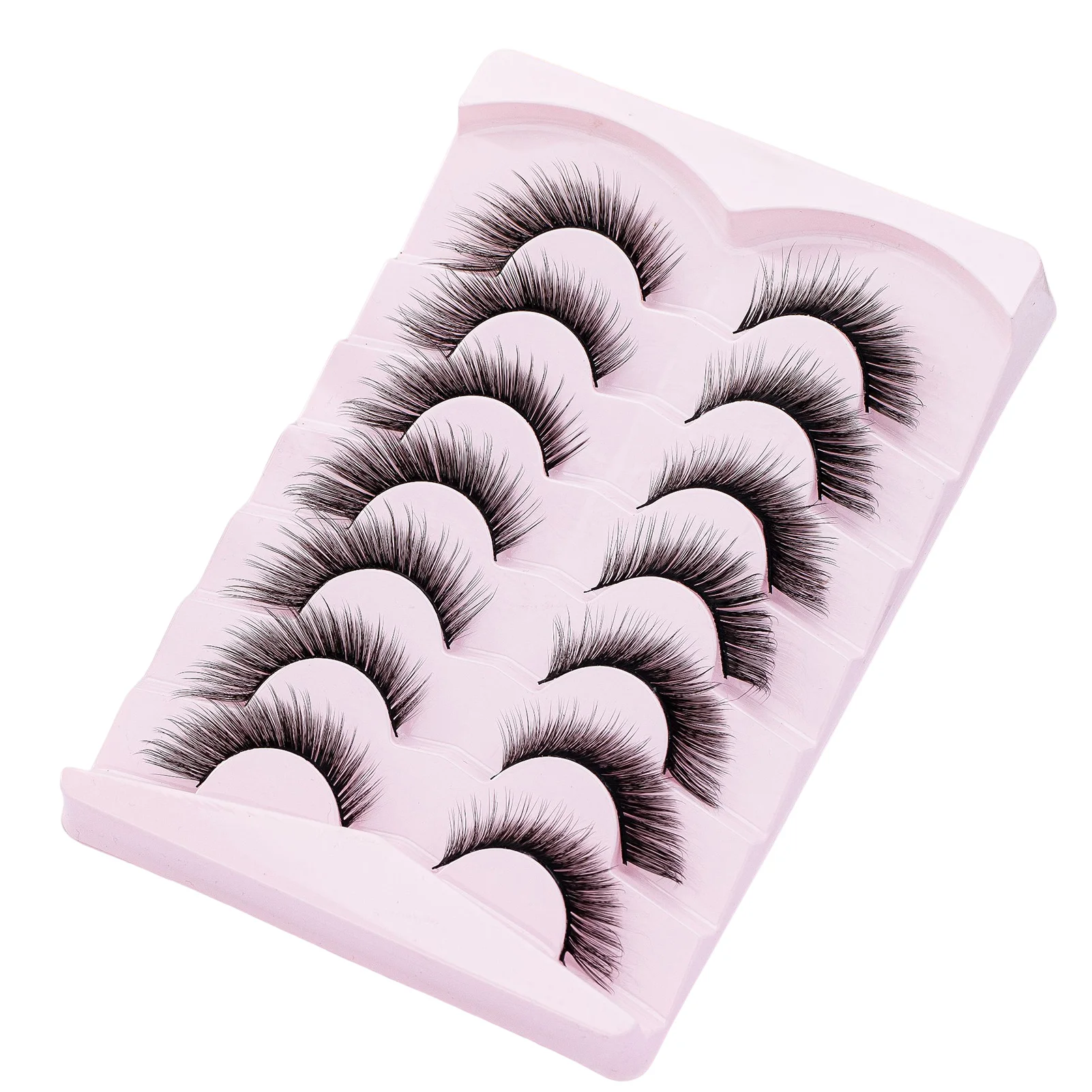 

7 Pairs Self Adhesive False Eyelashes Long Dramatic Thick Soft Light Lashes Manga Eyes for Dating Wedding Stage Makeup C44