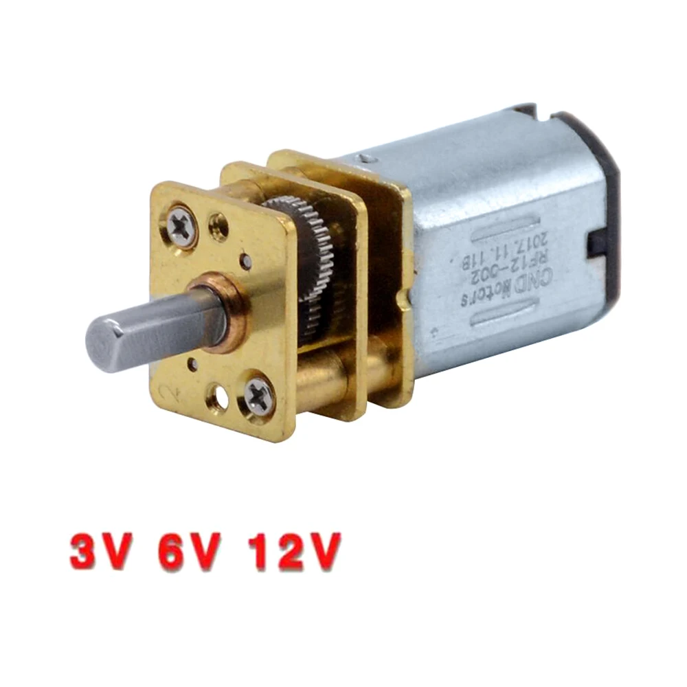 

3V 6V 12V DC N20 Mini Micro Metal Gear Motor with Gearwheel DC Motors 15 30 50RPM 100 200RPM 300 500 1000 RPM