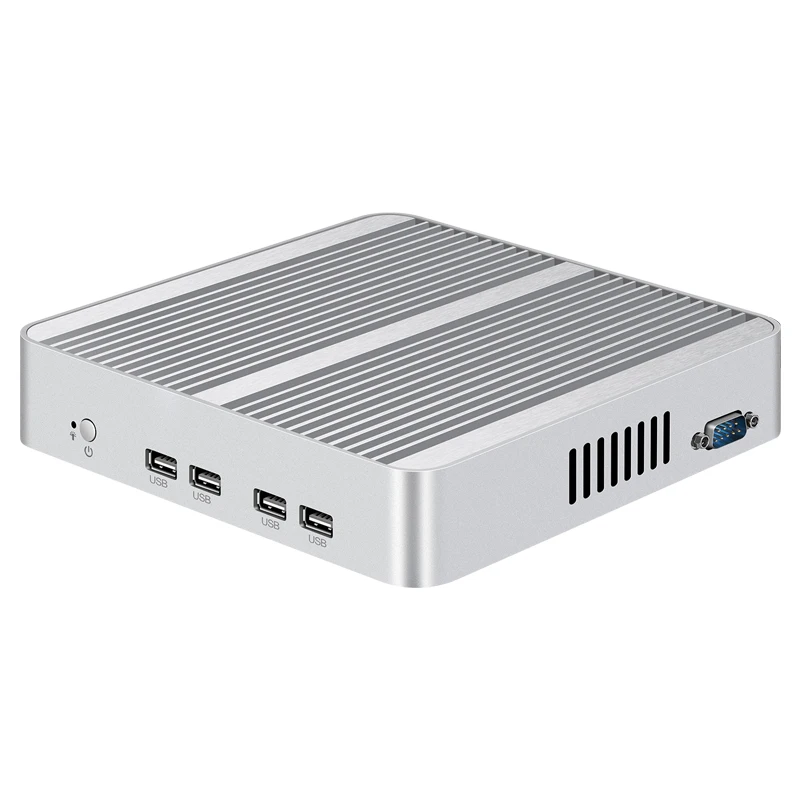 Fanless Mini PC Intel Celeron J1900 Dual LAN 2x RS232 RS485 8x USB mini-PCIe WiFi 4G LTE Support Windows Linux