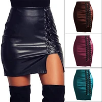 2022 hot bodycon skirt bandage front split spring autumn temperament slim fitting skirt for office