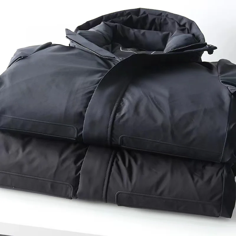 -20 Degrees High Quality Winter Men's Medium Length White Duck Down Jacket Business Casual Hooded Warm Coat