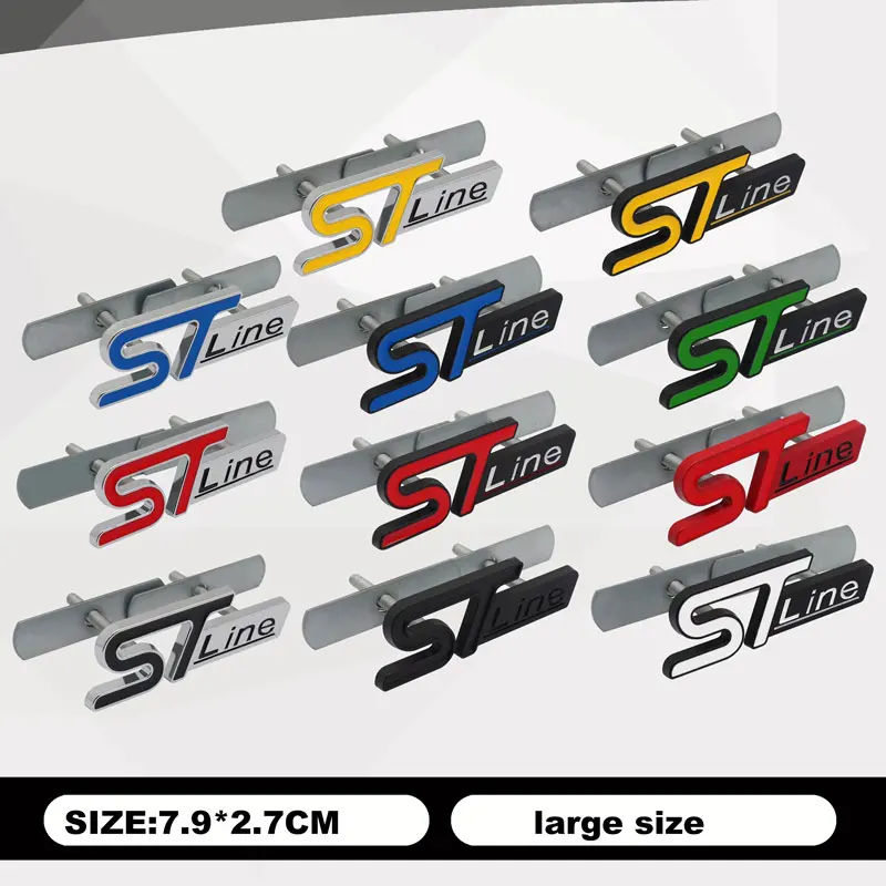 

Автозапчасти 3D металлическая наклейка ST-line Передняя решетка для Ford Focus 2 3 4 5 Kuga Edge Fiesta Everest Ecosport