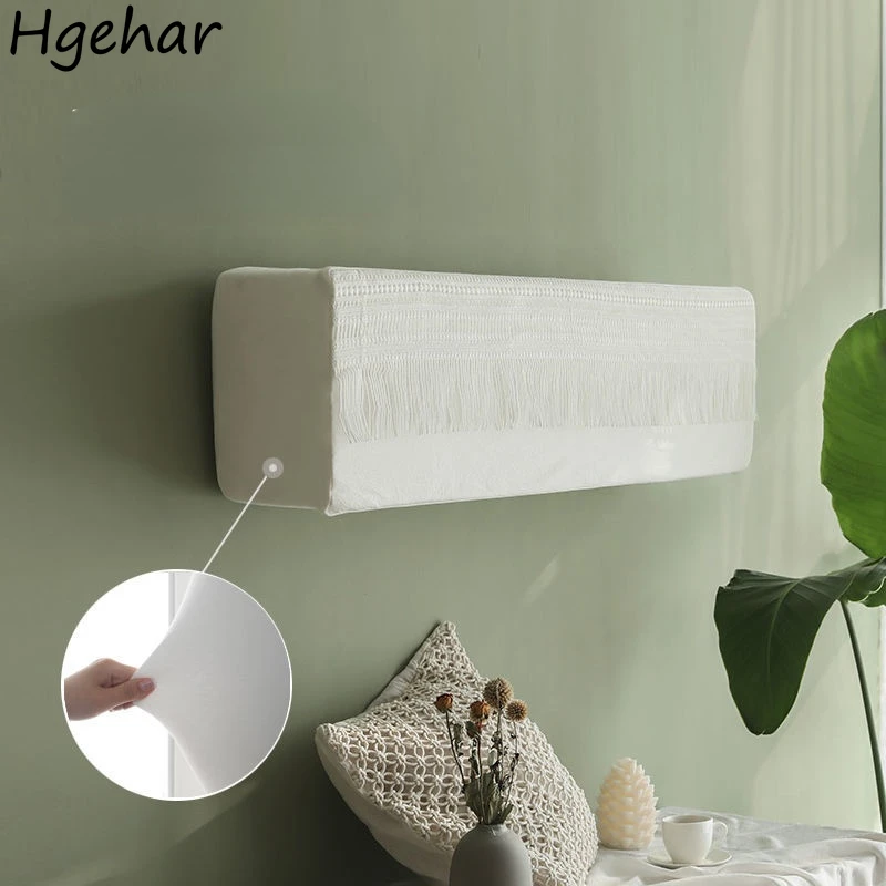 

Wall-mounted Air Conditioner Covers PlainWhite Tassel Europe Style Hotel Fashion Dust-proof Home Ins Vintage Popular Protective