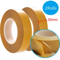2rolls 30mm double sided tape pet adhesive tape no trace clear sticker strong transparent packing paper craft handmade card 50m