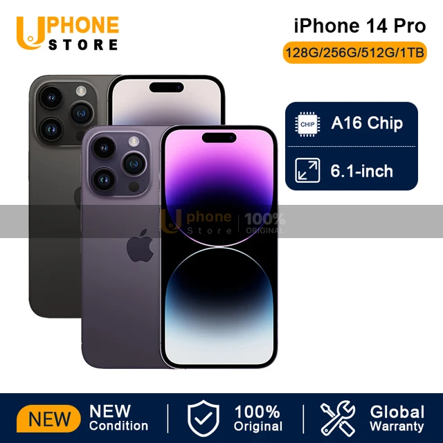 100% NEW Condition Apple iPhone 14 Pro 128GB / 256GB / 512GB /1TB ROM 2022 A16 Bionic Chip 6.1'' OLED Display Face ID 5G Mobile 1