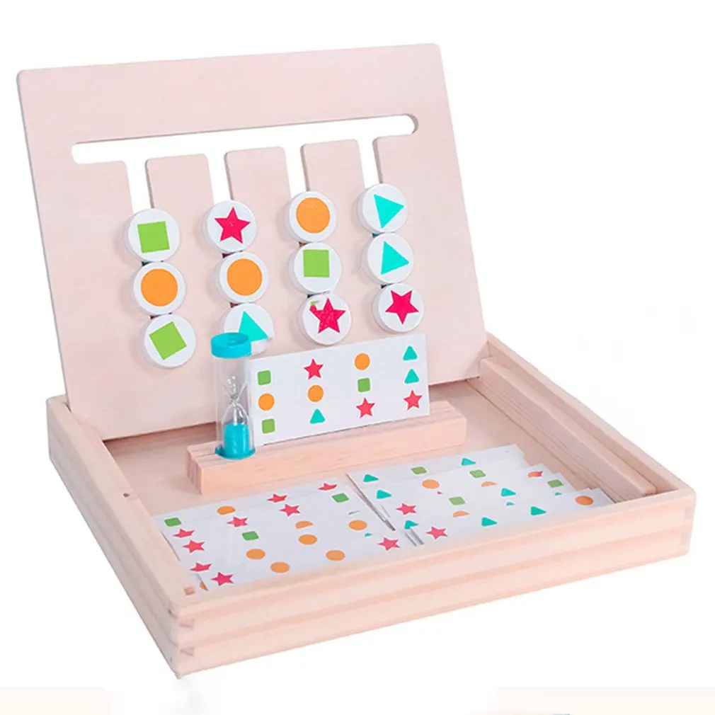 

Деревянная игра четырех цветов, детский Развивающий пазл для обучения концентрации, игрушки-Конструкторы для раннего развития