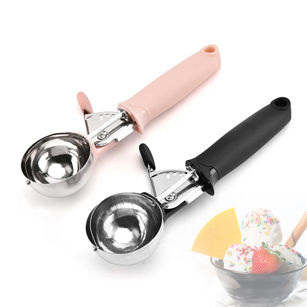 

Stainless Steel Ice Cream Spoon Cookie Scoop Melon Fruit Baller Ice Ball Maker Anti-Freeze Handle For Gelatos, Yogurt, Sundaes