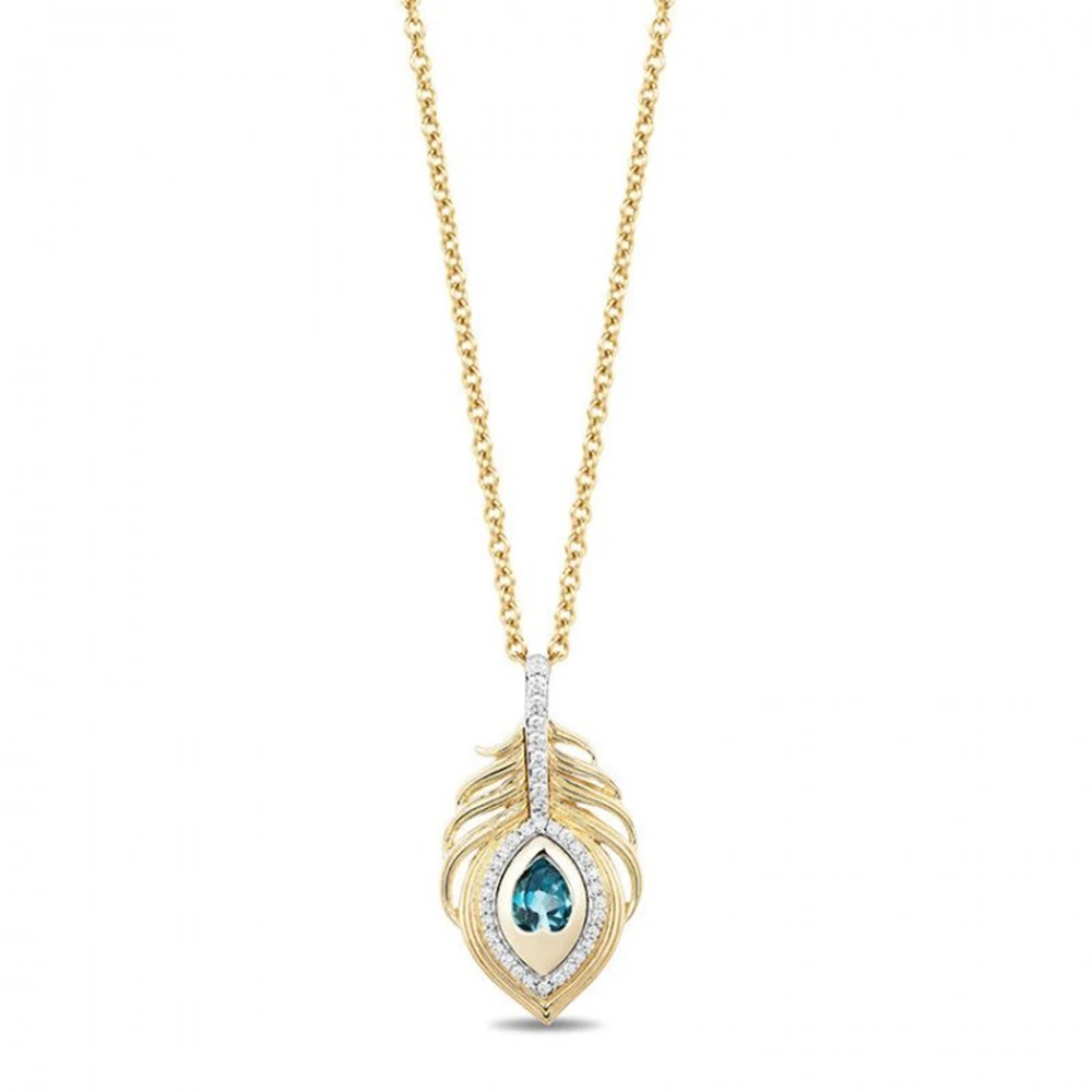 

HESHI Water Drop Blue Palm Drop Pendant for Women