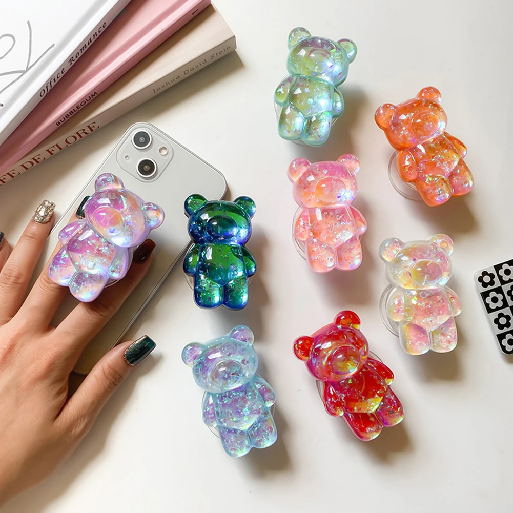 cellphone support griptok 3d cartoon cute bear grip tok desktop phone finger stand mobile shell holder accessories for iphone free global shipping
