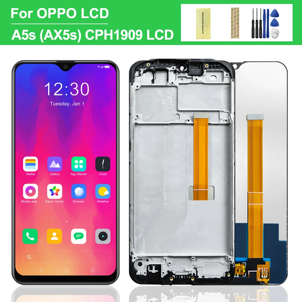 

6,2 "Оригинальный ЖК-дисплей с рамкой для Oppo A5s AX5s, фотодисплей для Oppo A5s cph1900, CPH1920