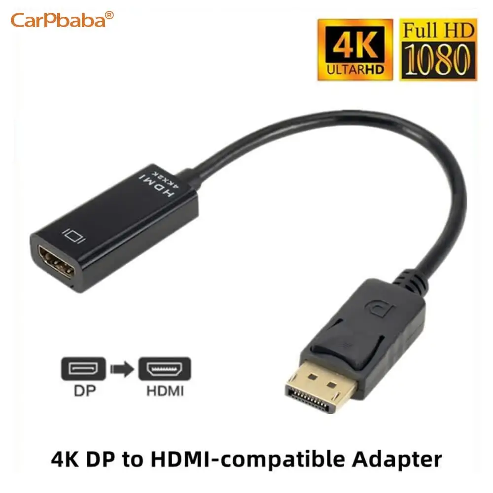 Carpbaba 4K DP-HDMI-совместимый адаптер 1080P папа DP-мама HDMI-совместимый кабель-конвертер