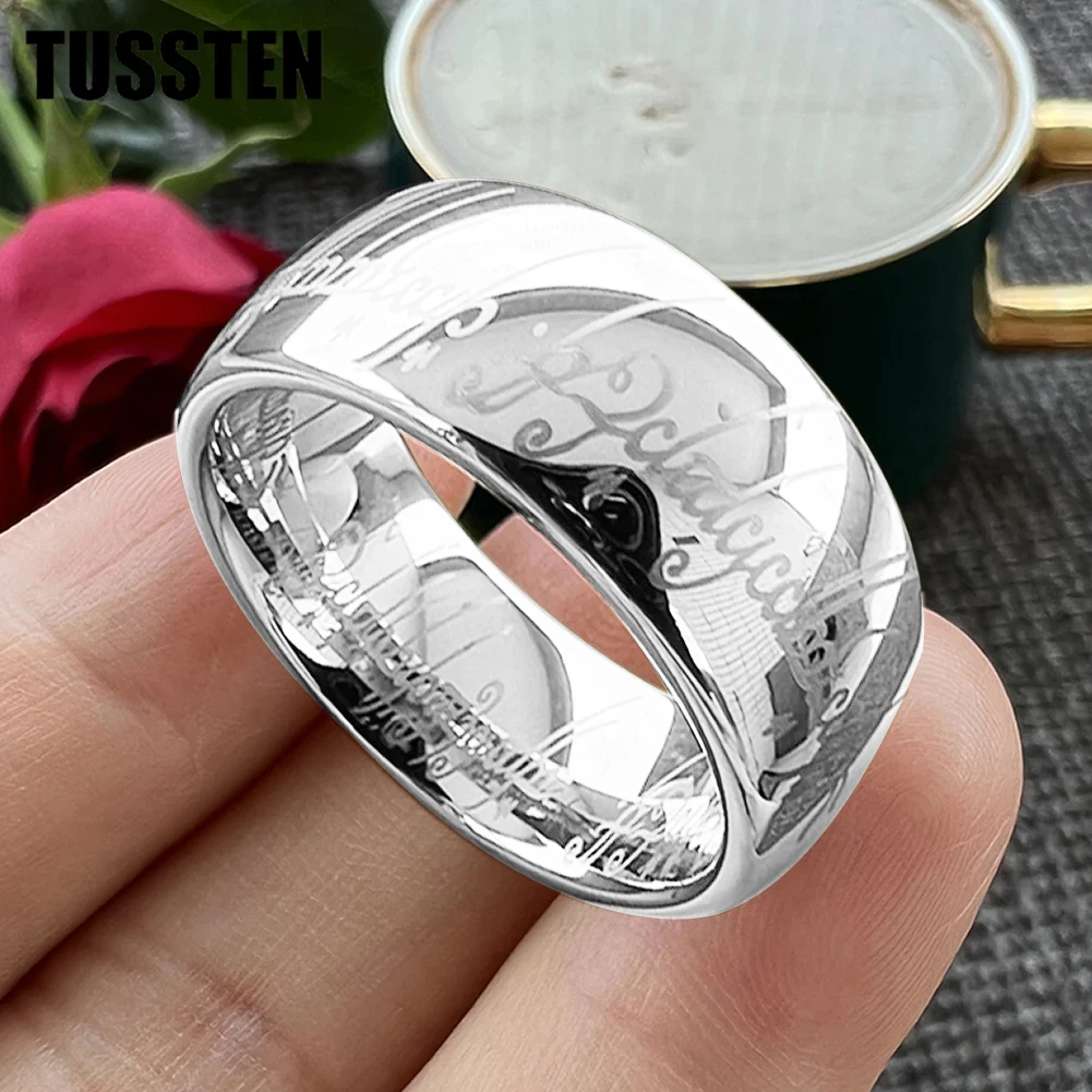 Прямая поставка TUSSTEN 10 мм для мужчин и женщин вольфрамовый обручальный браслет