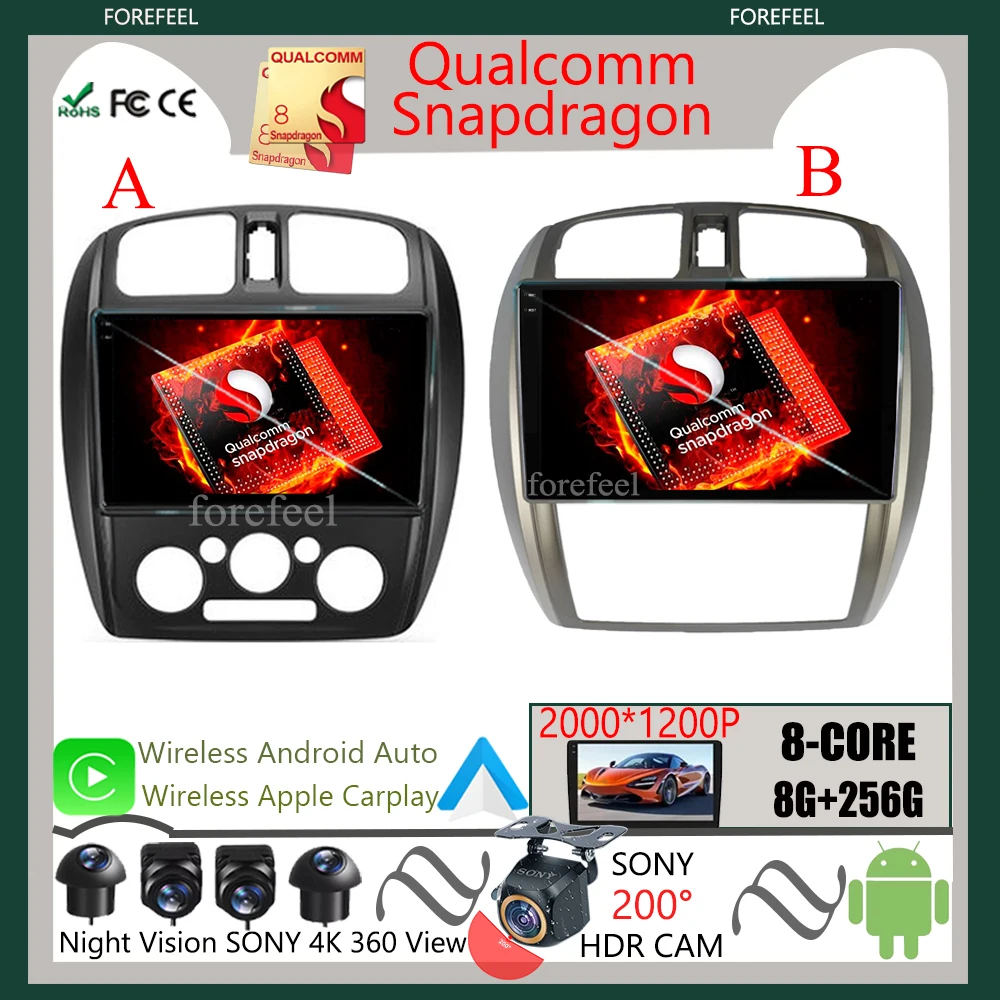 

Qualcomm DVD GPS Bluetooth Android For Mazda 323 BJ 2000 - 2003 Car Radio Multimedia Video Player Navigation Auto Carplay BT