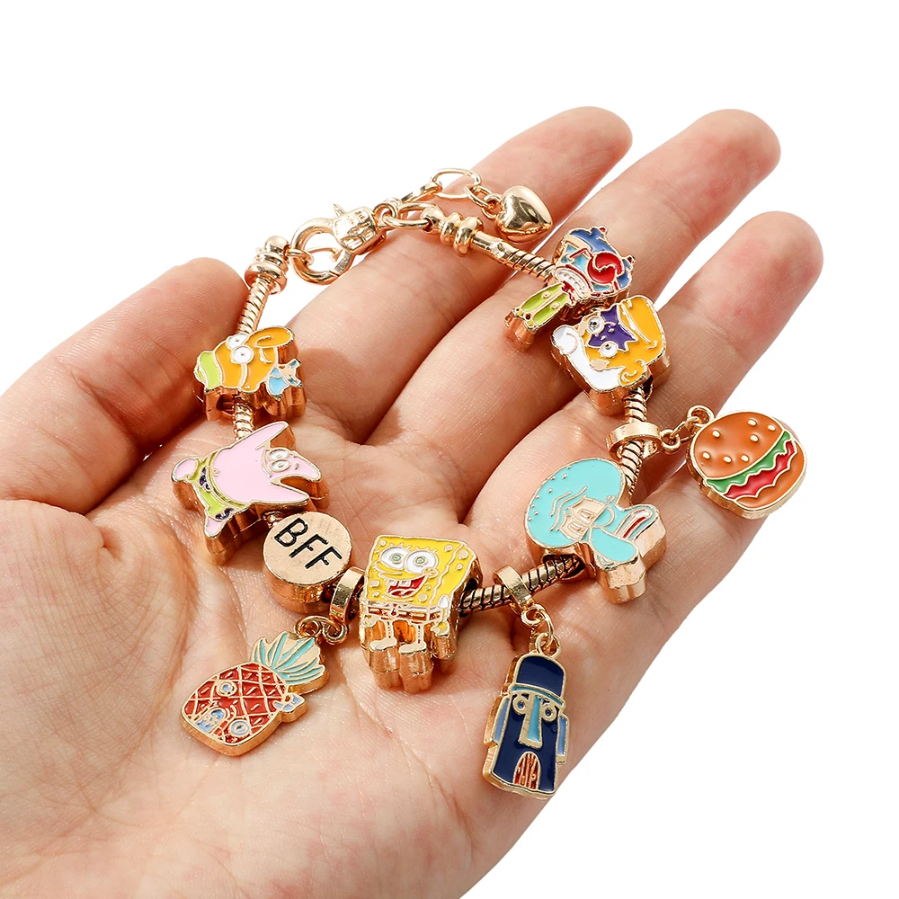 

Spongebob Squarepants Charms Bracelet Y2k Femme Jewelry Accessories With Squidward Tentacles Patrick Star Bff Bracelet Spongebob