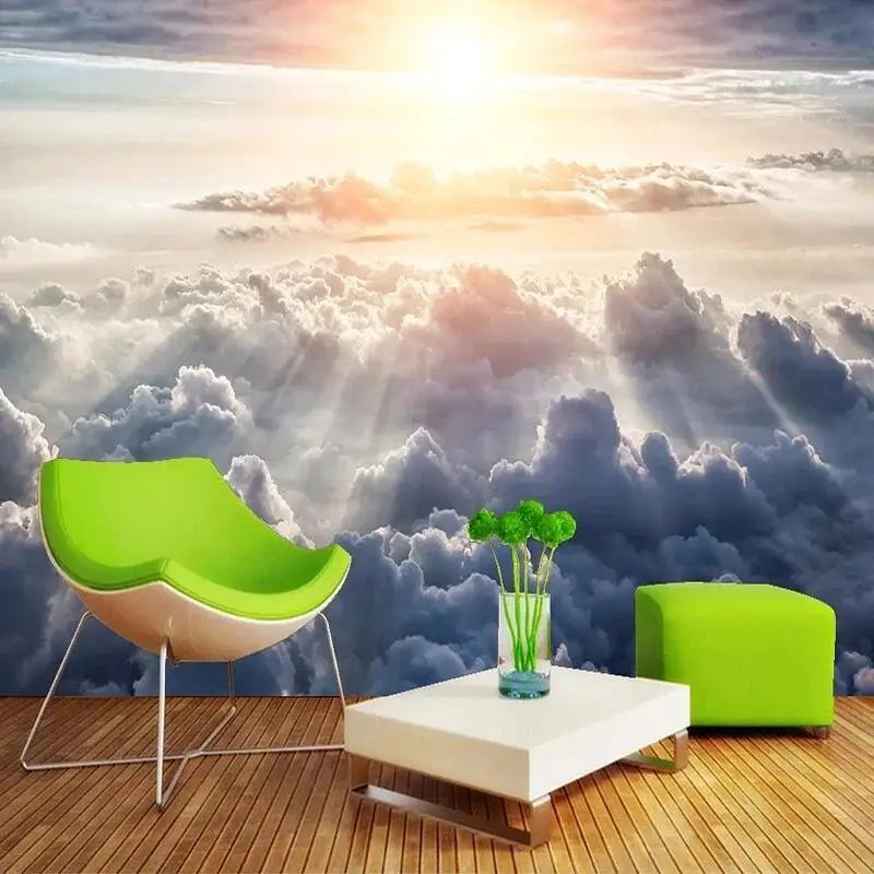 

Фотообои на заказ небо облака Солнечный свет природный пейзаж 3D фото обои для дома улучшение настенная живопись гостиная спальня Фреска