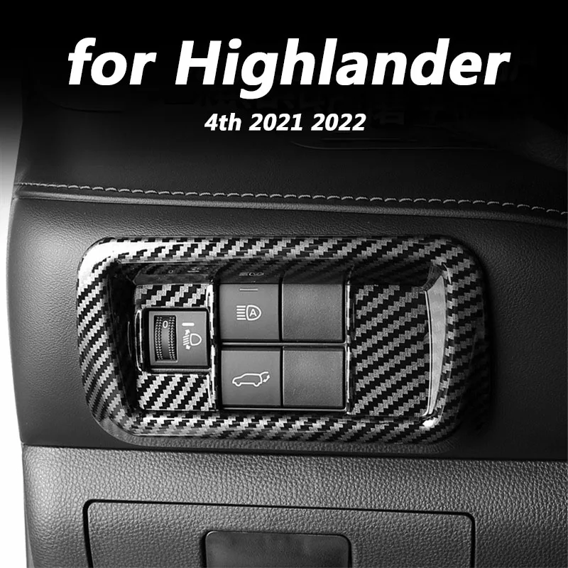 

for Toyota Highlander 4th 2021 2022 Car interior decoration accessories headlight control panel patch sequins upgrade ABS 1pcs