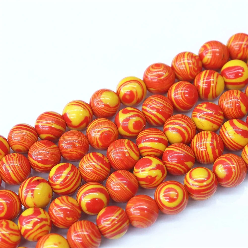 

Women Beads for Jewelry Making Synthetic Stone 10mm Turquoise Striped DIY Jewelry Necklace Bracelet Parts 7 Colors Available