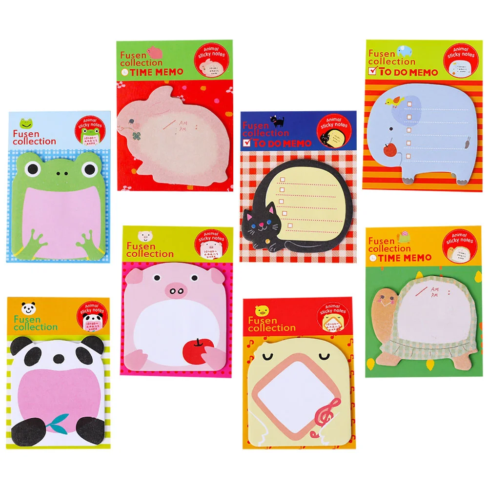 

8 Pcs Labels Office Note Stickers Chick Portable Memo Adorable Pads Notepad Students Paper Notebook