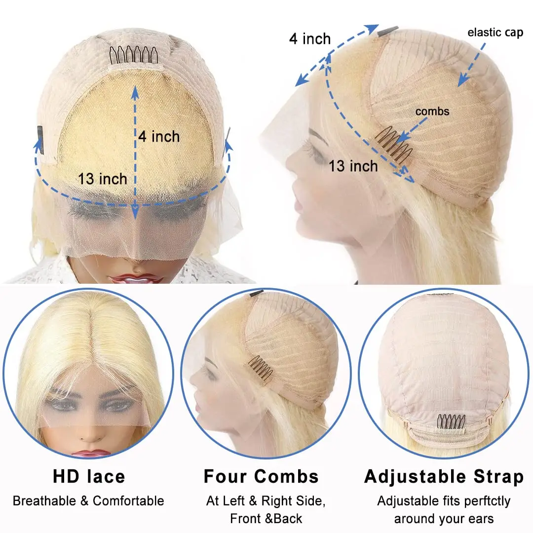 FABA Парики из натуральных волос 13X4 Светлый парик на шнуровке предварительно