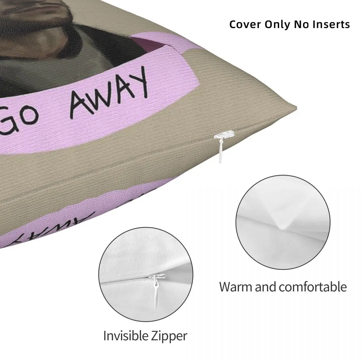 Квадратная наволочка Hannibal Buress Go Away полиэстер лен бархат креативный дизайн на