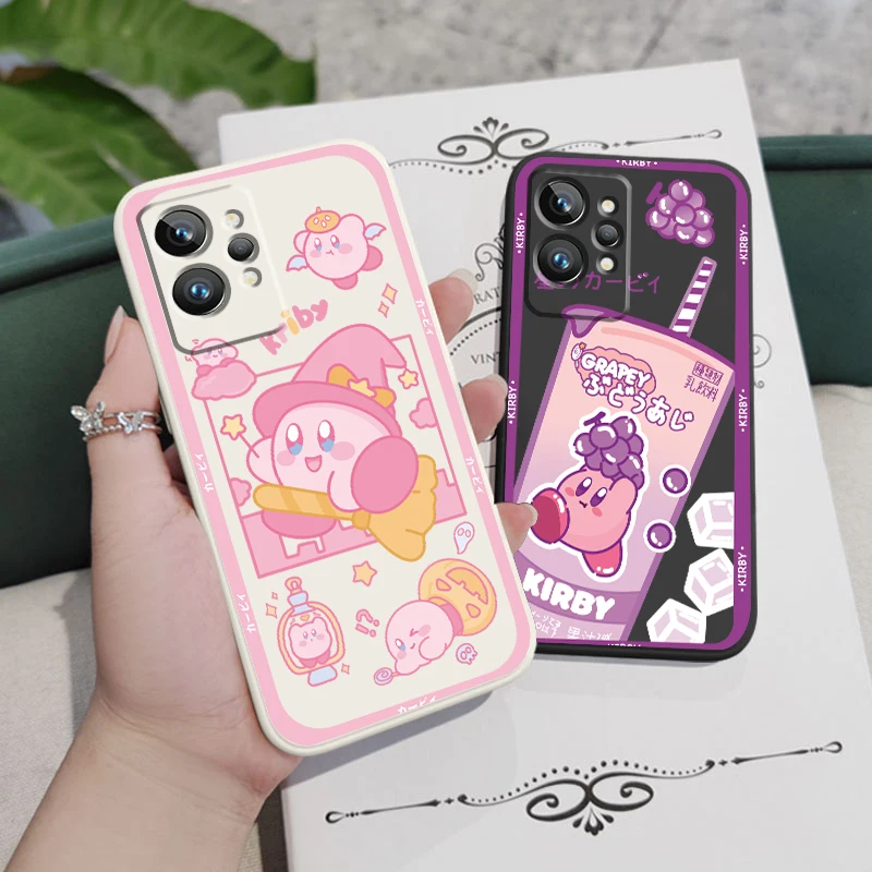

Game Cartoon Cute Kriby Liquid Rope Phone Case For OPPO Realme 50A 50i Q3S Q5i C21Y C11 GT Neo3 Neo2 9 9i 8 8i 7 Pro Plus