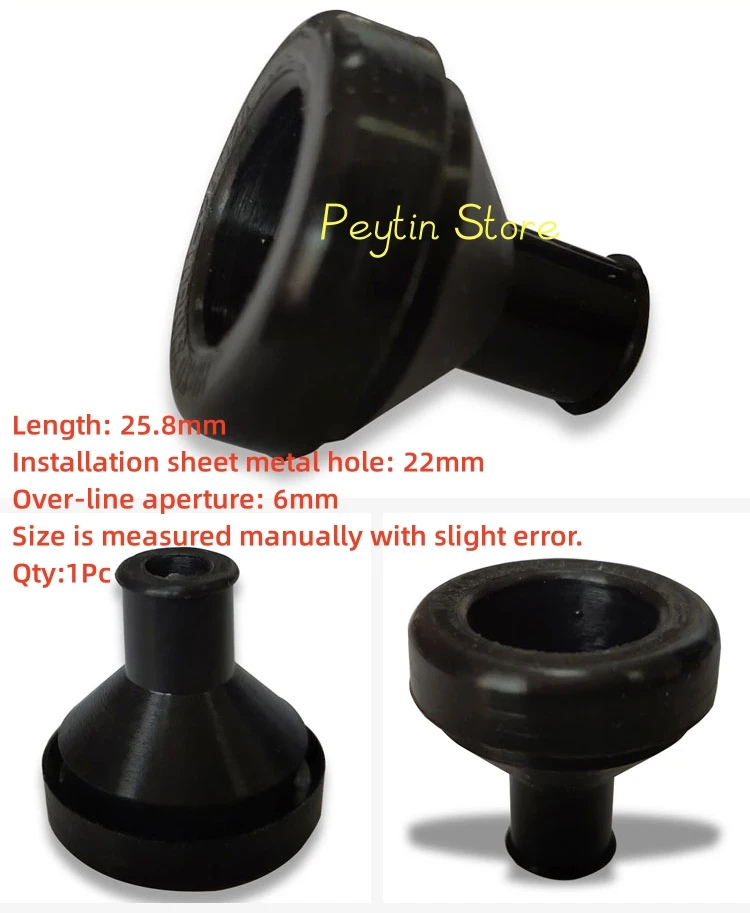 

1 шт., отверстие из листового металла 15/22/25/28/30/38 ~ 58 мм, автомобильный жгут, пыленепроницаемый резиновый рукав, черный резиновый защитный рукав