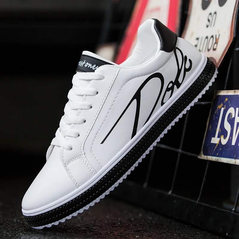 

Men Tenis Shoes Male Sneakers Comfortable Flats Spring White Casual Leather Fashion Men Shoes Lace Up Walking Shoes Tênis