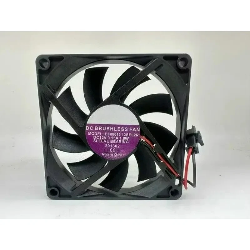 Фото FOR KERONG DF0801512SEL2R Новый 2-проводной вентилятор охлаждения 80×80×15 мм, 12 В, 0,15 А, 1,8 Вт для эффективного отвода тепла №1