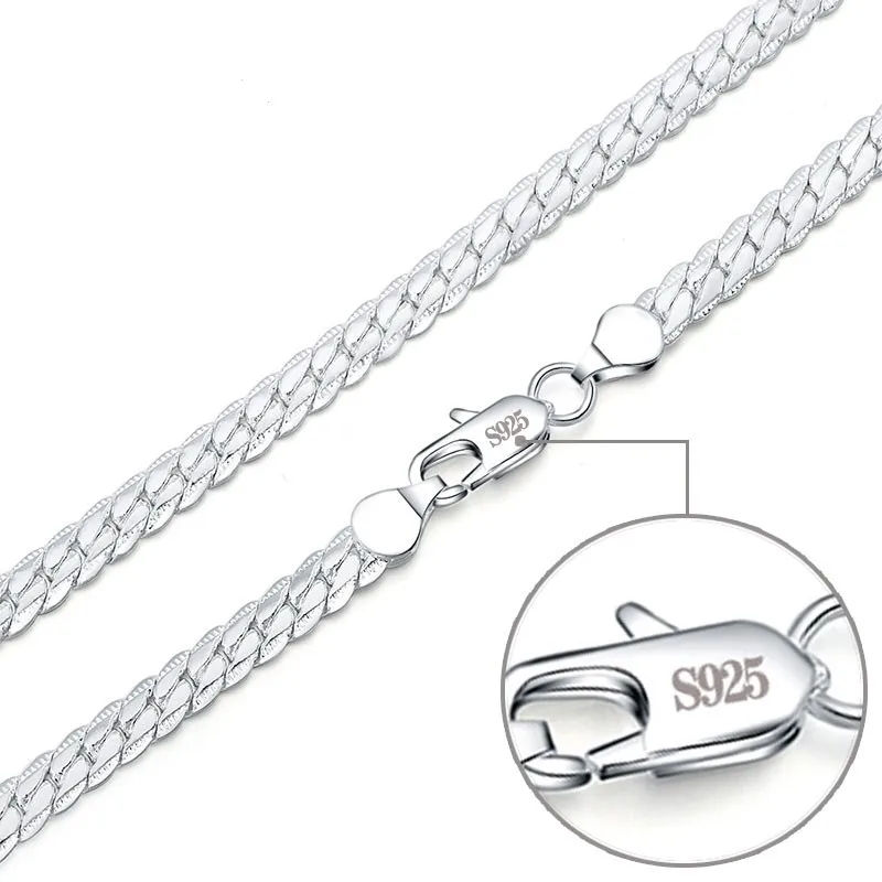 AGTEFFER новинка 2022 браслет из стерлингового серебра 925 пробы 6 мм 20 см плоская