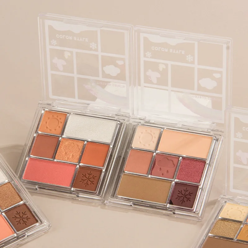 

Jigsaw puzzle fun 7 color eye shadow boiled red highlight repair multi-function integrated disk big earth eye shadow