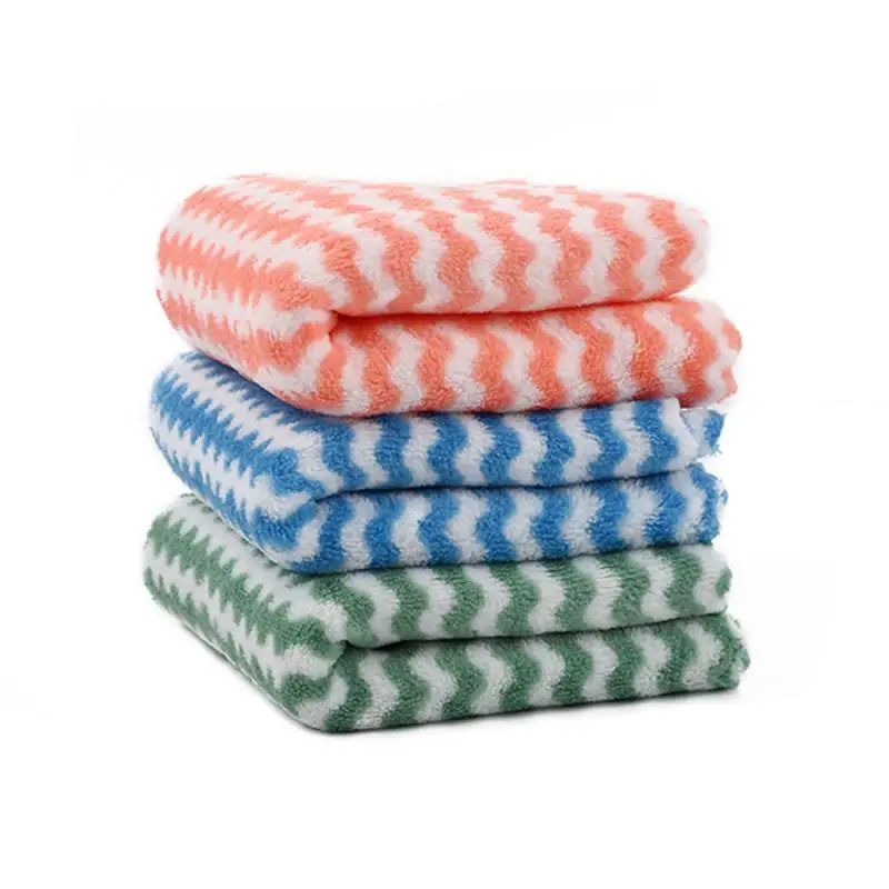 

1PC Microfiber Thick Kitchen Towel Dishcloth Household Kitchen Rags Gadget Non-stick Oil Table Cleaning Wipe Cloth Scouring Pad
