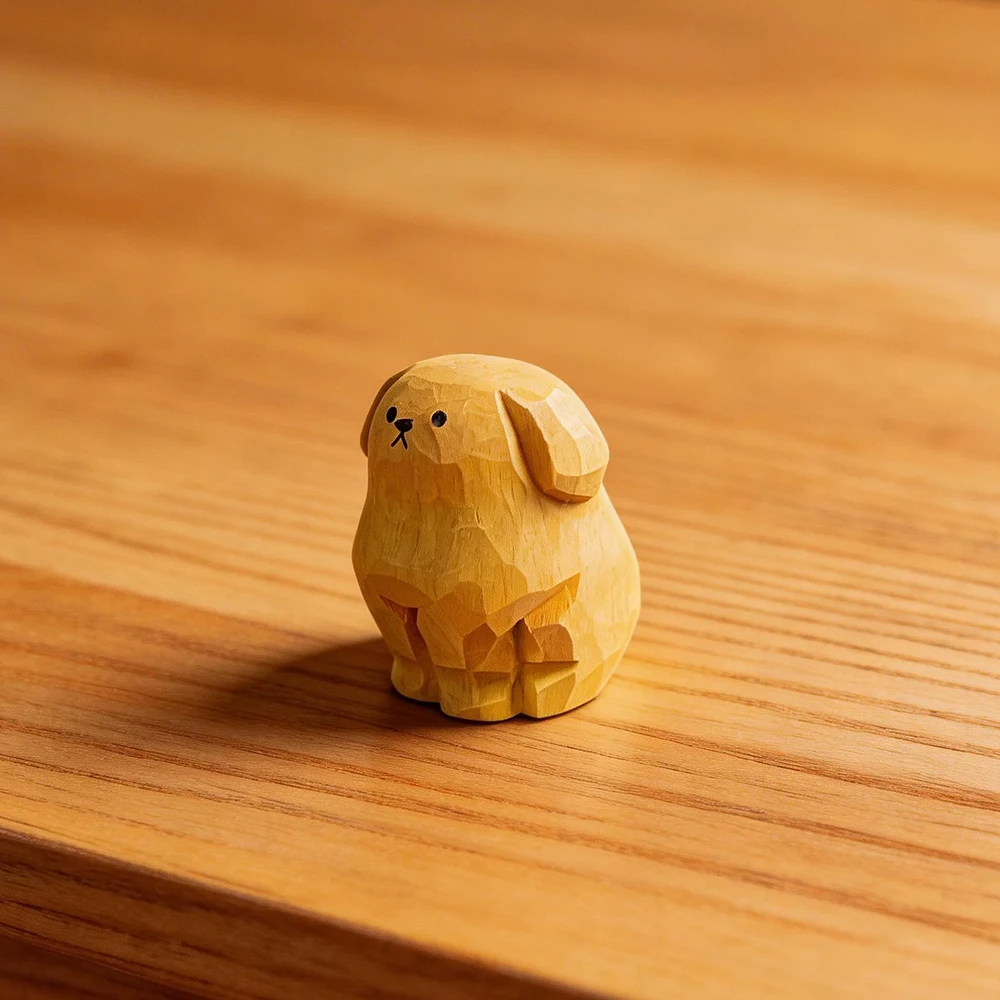 

Деревянная статуэтка щенка золотистого ретривера