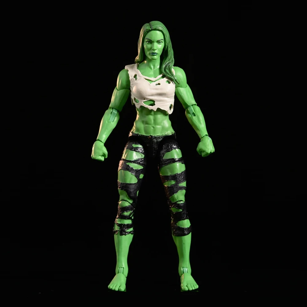 Фото Эксклюзивная экшн-фигурка Marvel Legends She-Hulk Hulkettes, версия с обычной и злым головой, без дополнительных открытых рук, 6 дюймов, свободная фигурка №3