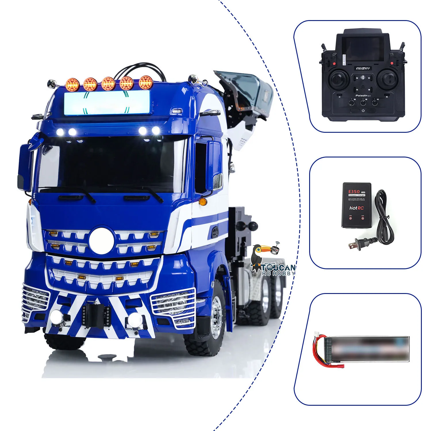 Unitru 03 RTR 3363 1/14 Радиоуправляемый тягач с металлическим шасси 6X6 Гидравлический