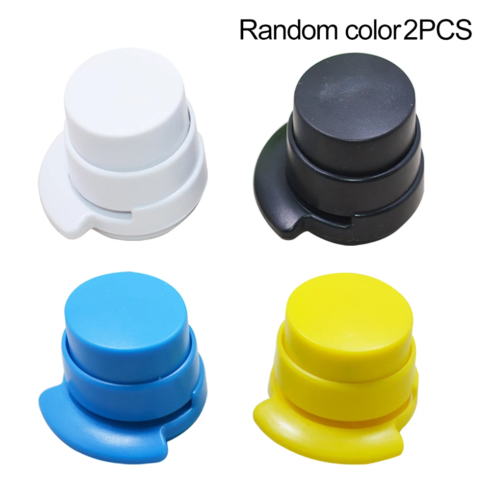 

2pcs Manual Stationery Home School Desktop Stapleless Stapler Random Color Mini Portable Needle Free Documents Office Supplies