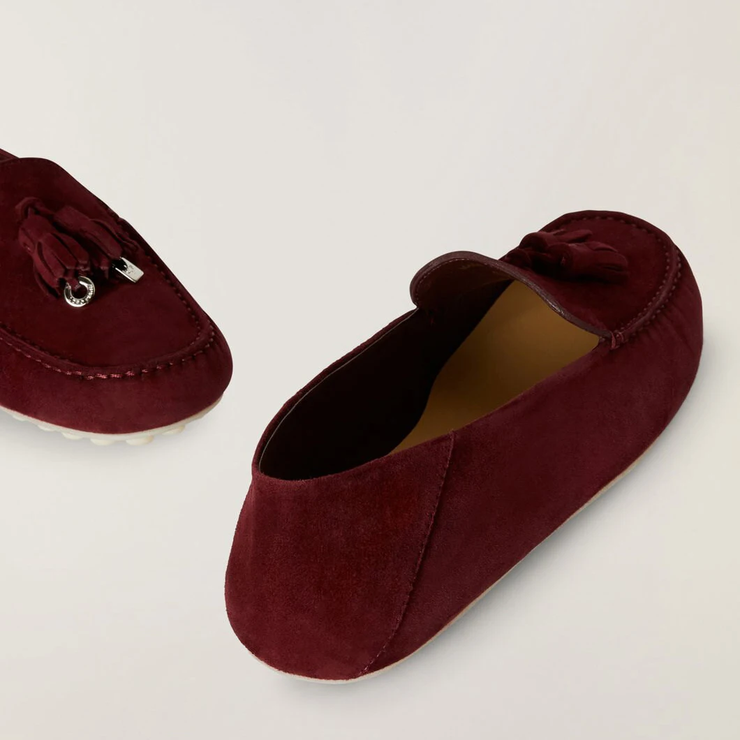 High Quality Women's Tassel Loafers Cow Suede Flats Women's Leather Loafers Solid Color Flats Comfortable Walking Shoes