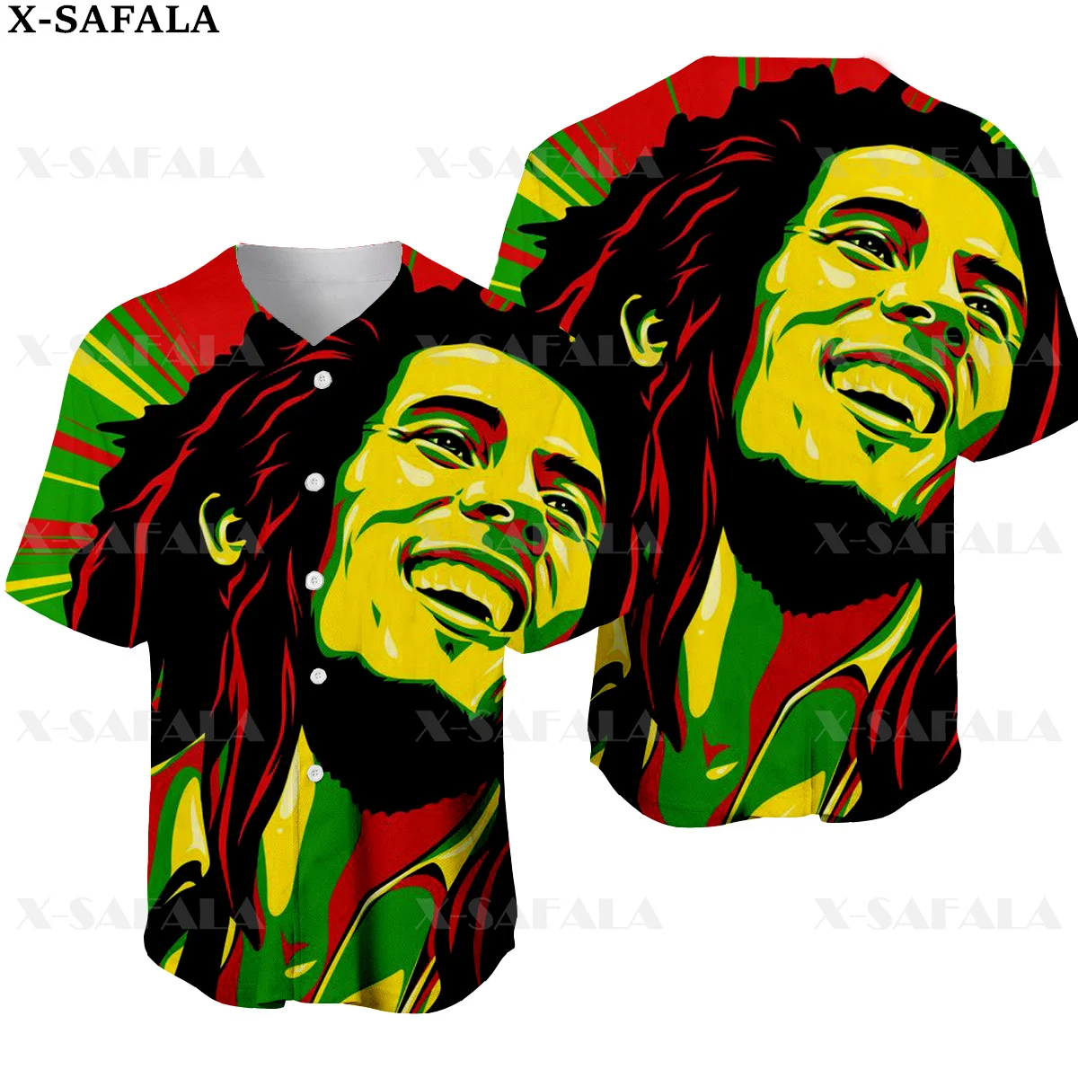 

Reggae Singer Bob Marley Rock HipHop Colorful Weeds 3D Printed Baseball Jersey Shirt Men's Tops Tee Oversized Streetwear-9